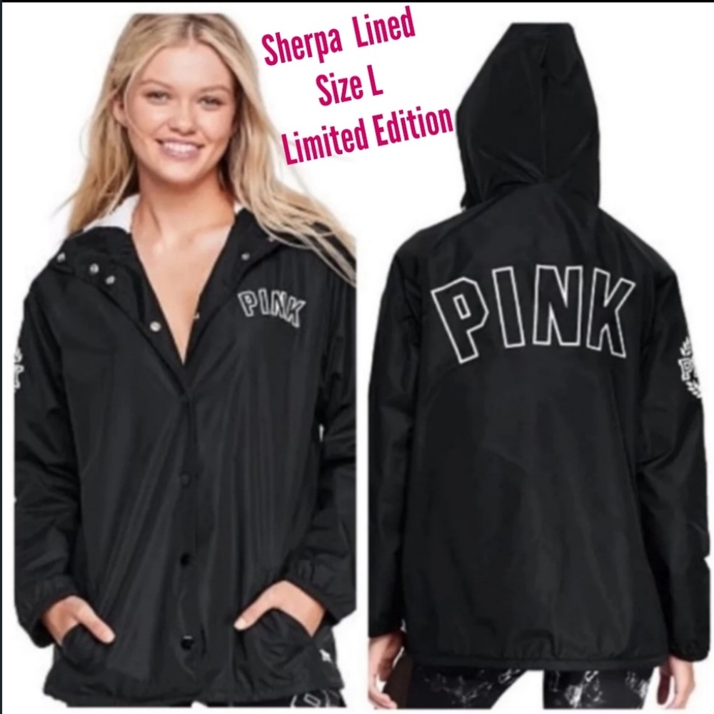 VS Pink Sherpa Lined Coaches Jacket Limite…